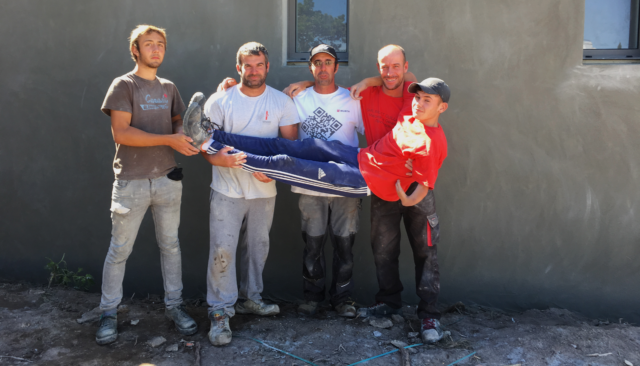 Equipe des maçons à Noirmoutier